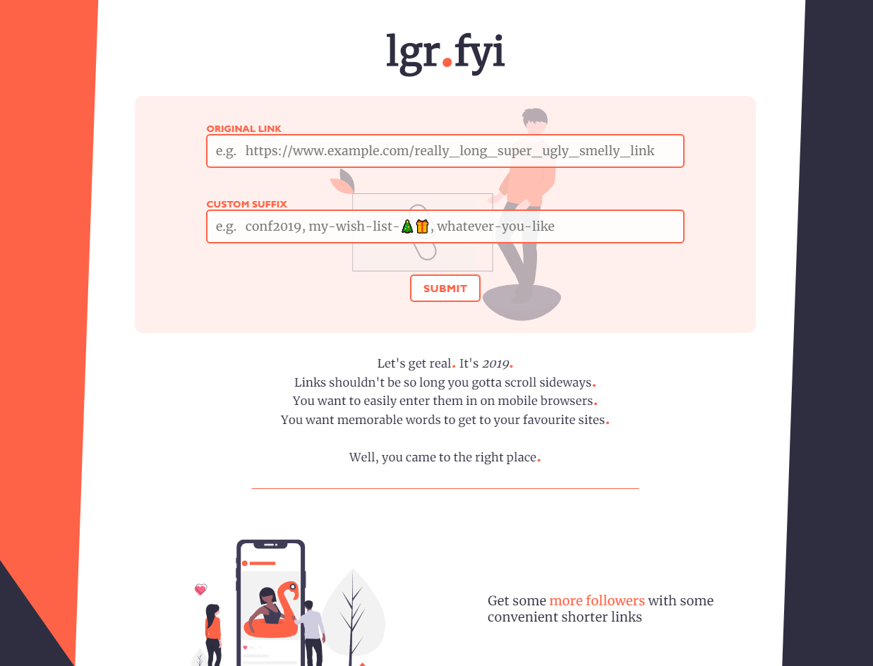 Screenshot of lgr.fyi (EOL)